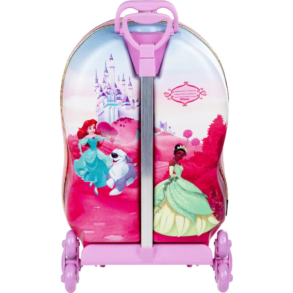 Mochila com Rodas Infantil Diplomata Princesas Rodinha Tripla Grande