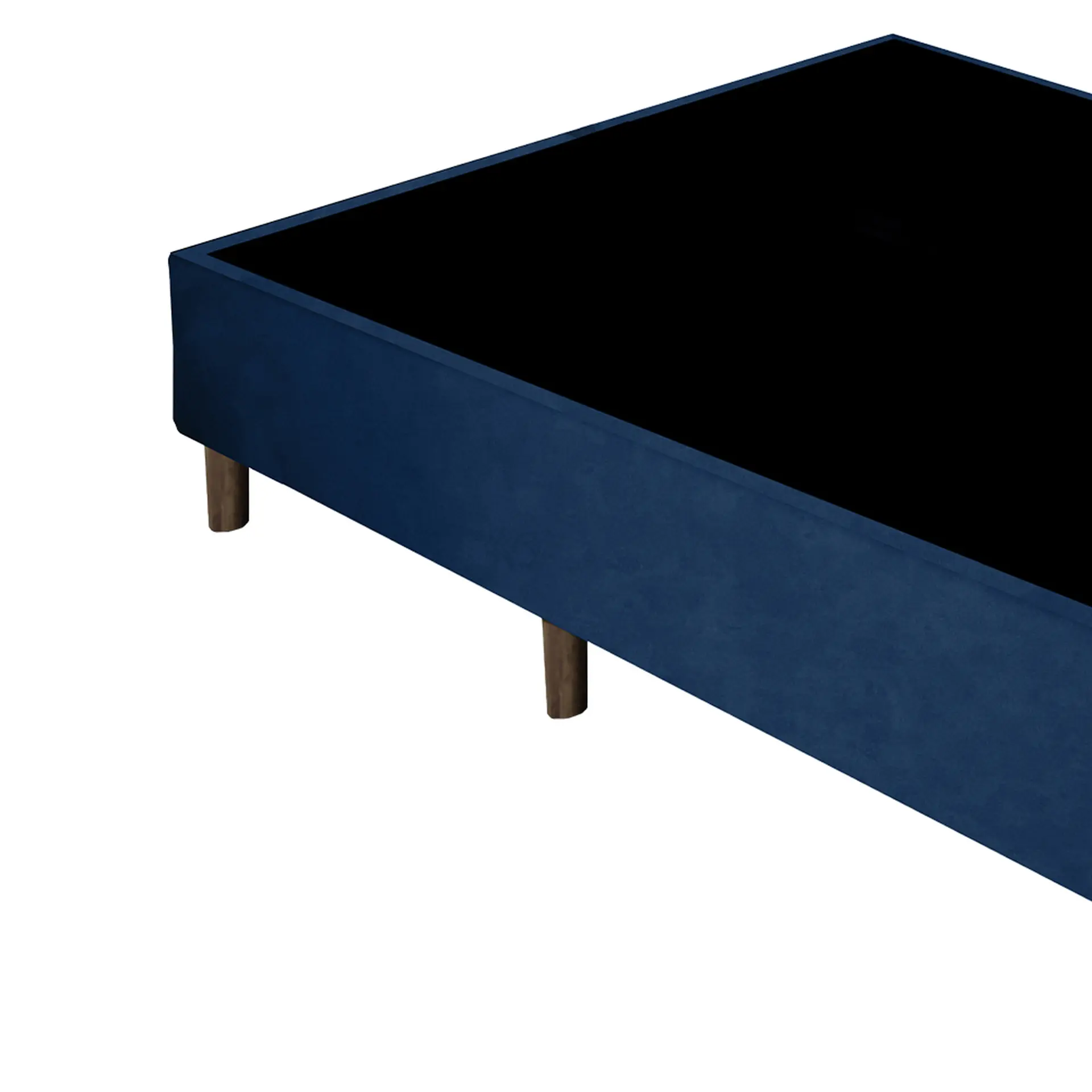 Base Cama Box Gazin Casal Sommier Suede Liso 138x188 - Azul Marinho