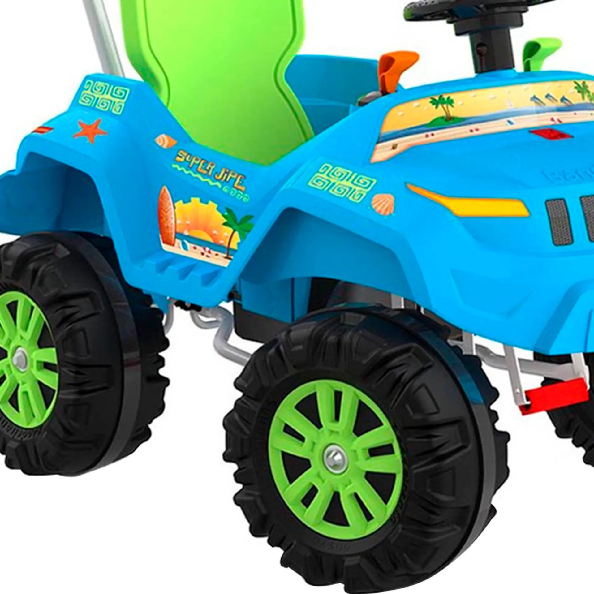 Carro de Passeio a Pedal Infantil com Buzina Bandeirante Superjipe - Azul