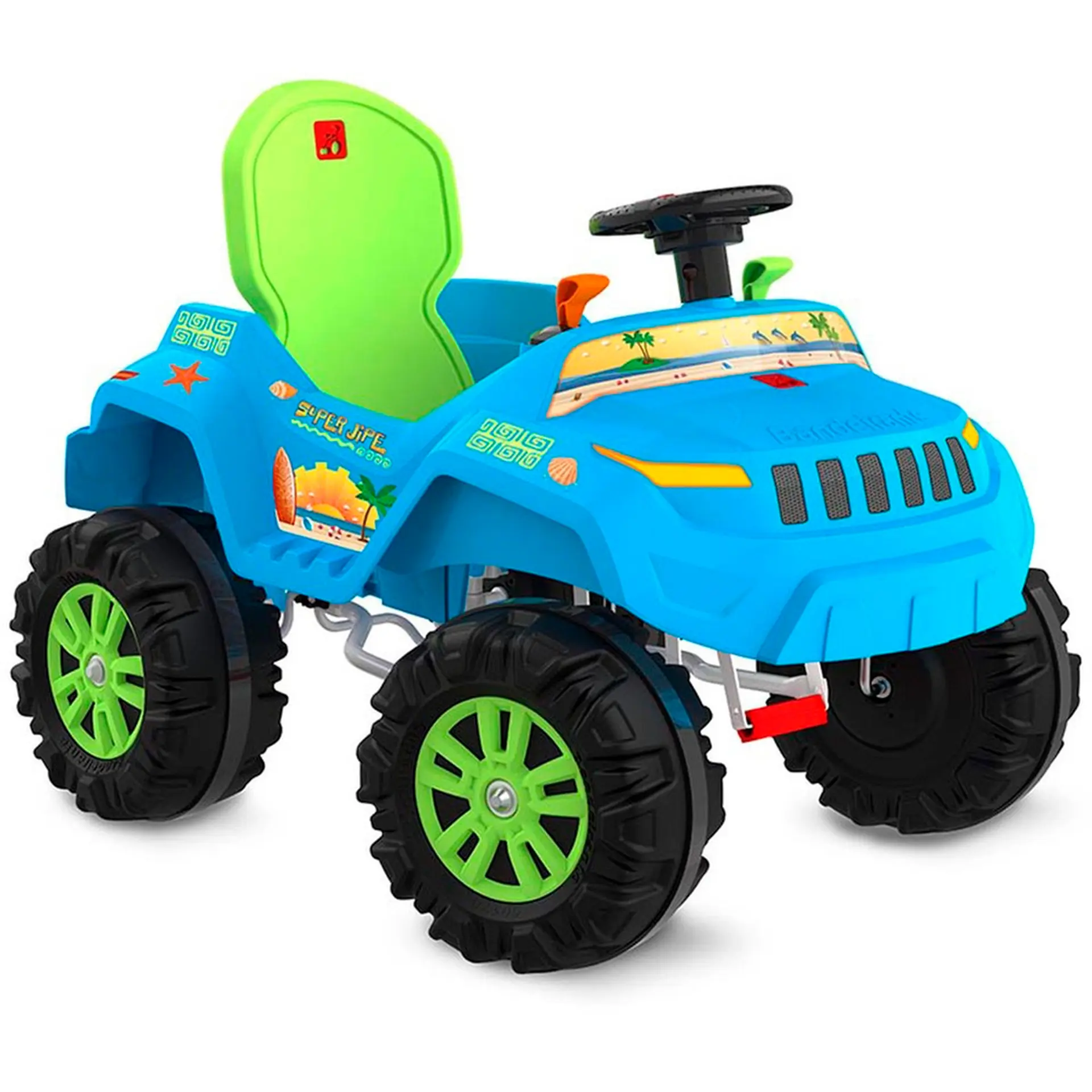 Carro de Passeio a Pedal Infantil com Buzina Bandeirante Superjipe - Azul