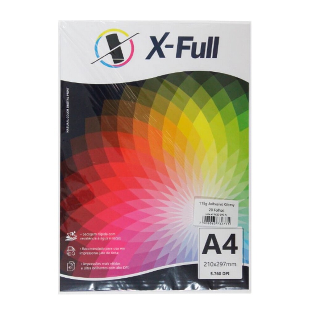 Papel Fotográfico Adesivo A4 115 Gramas 20 Folhas Potencial Suprimentos - 9118