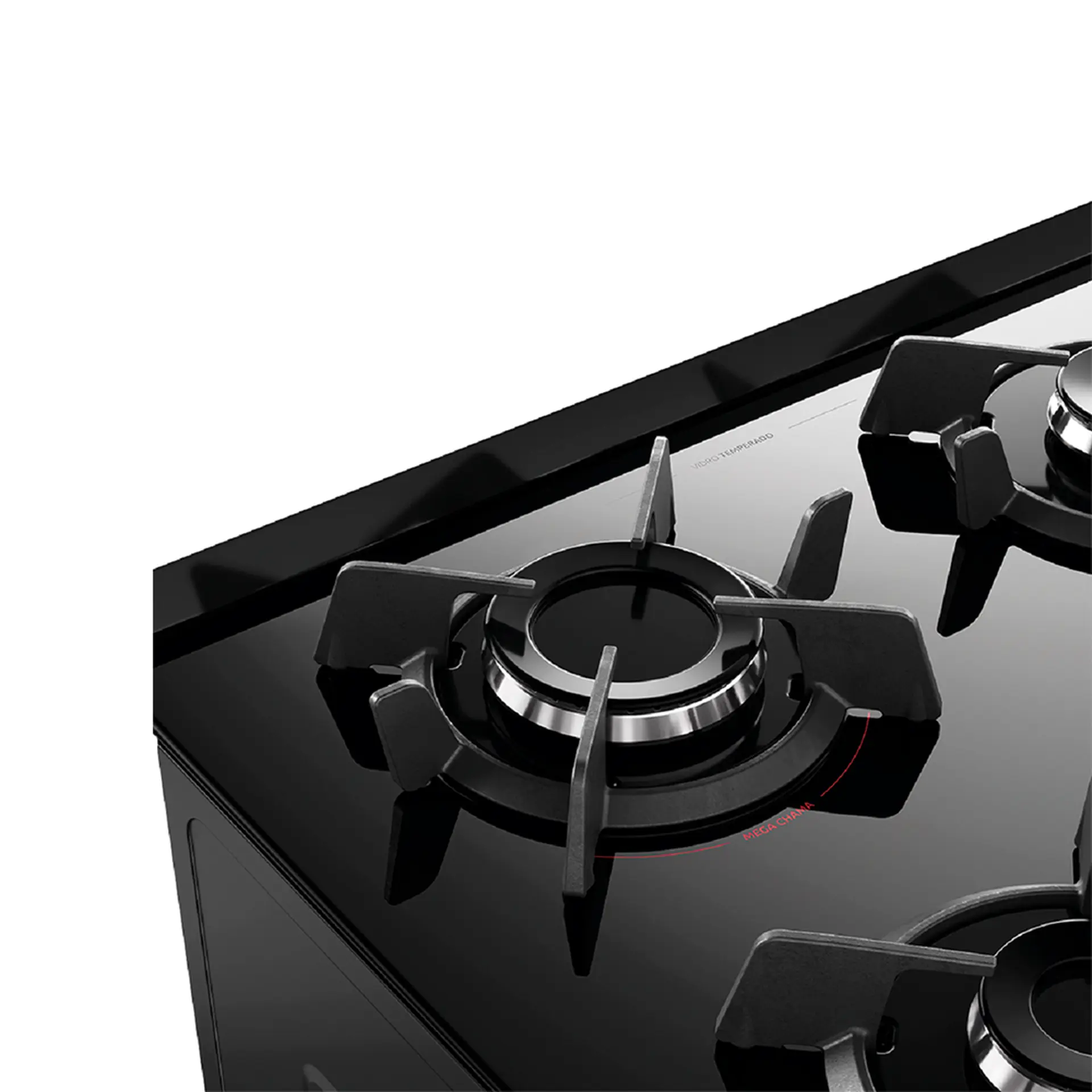 Fogão Dako Supreme Glass 4 Bocas Automático Mesa de Vidro - Preto - Bivolt