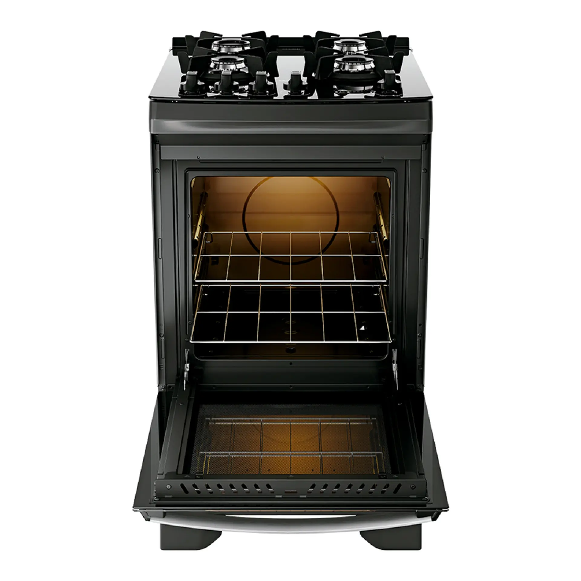 Fogão Dako Supreme Glass 4 Bocas Automático Mesa de Vidro - Preto - Bivolt