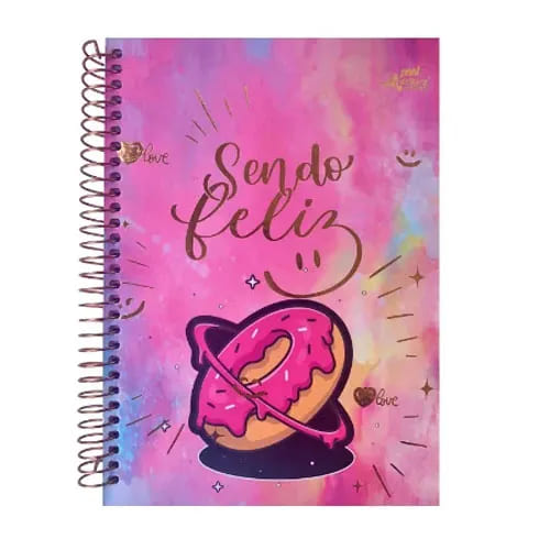 Caderno Merci Sendo Feliz Médio 80 Folhas Colegial
