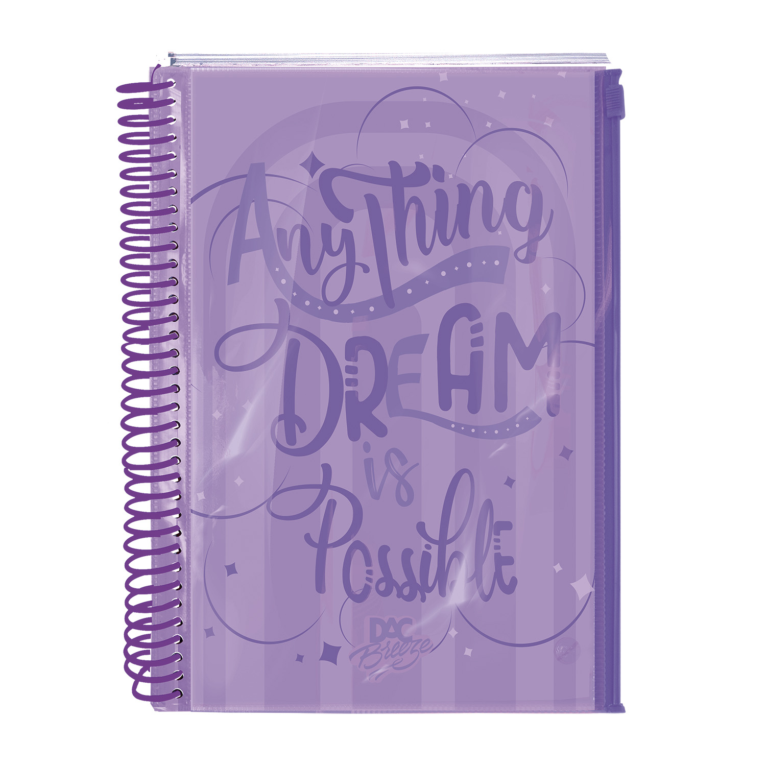 Caderno Colegial DAC Breeze 10 Matérias com Malote Zip