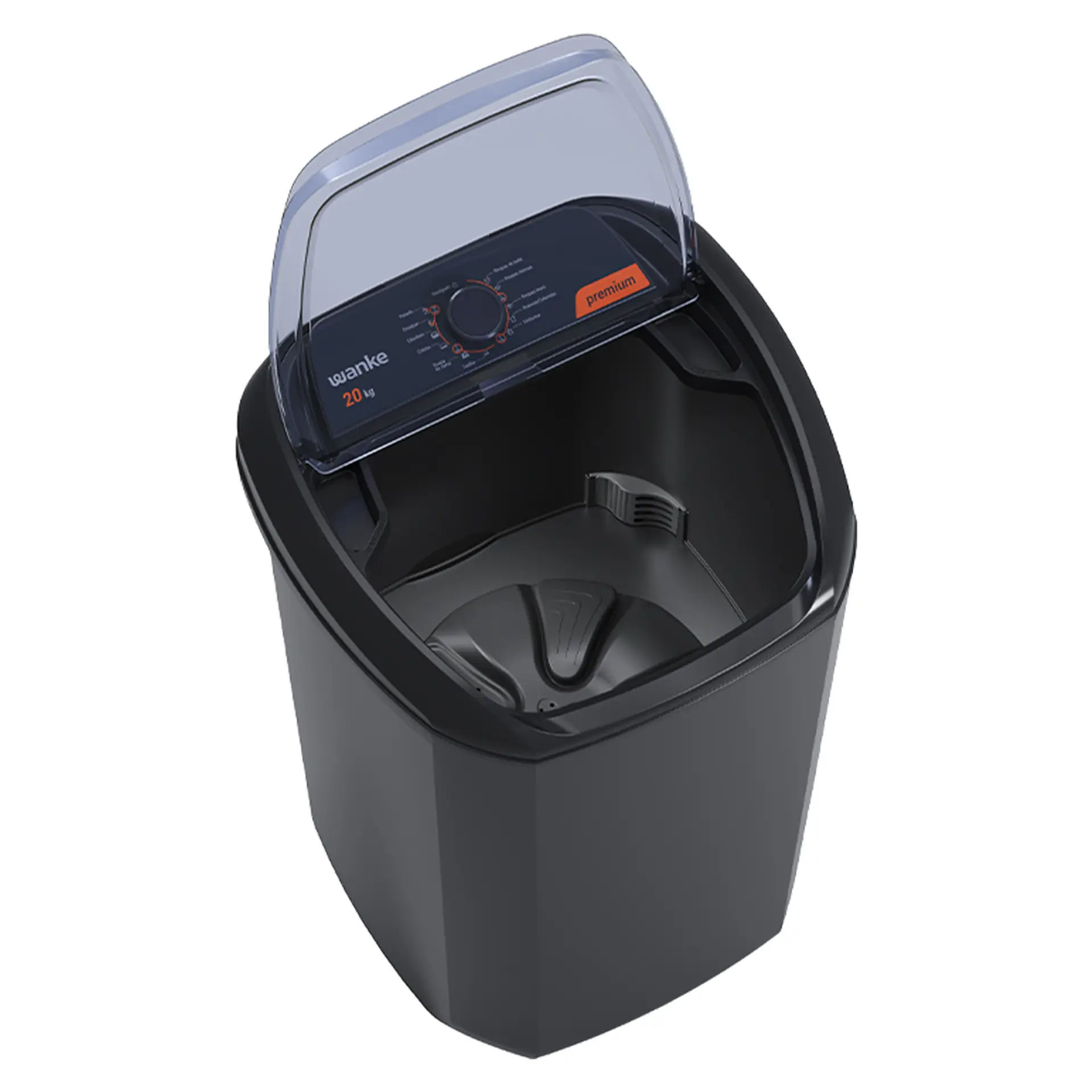 Tanquinho Wanke Premium 20kg Semiautomático 10 programas LWBE201T3 - Preto - 110 Volts