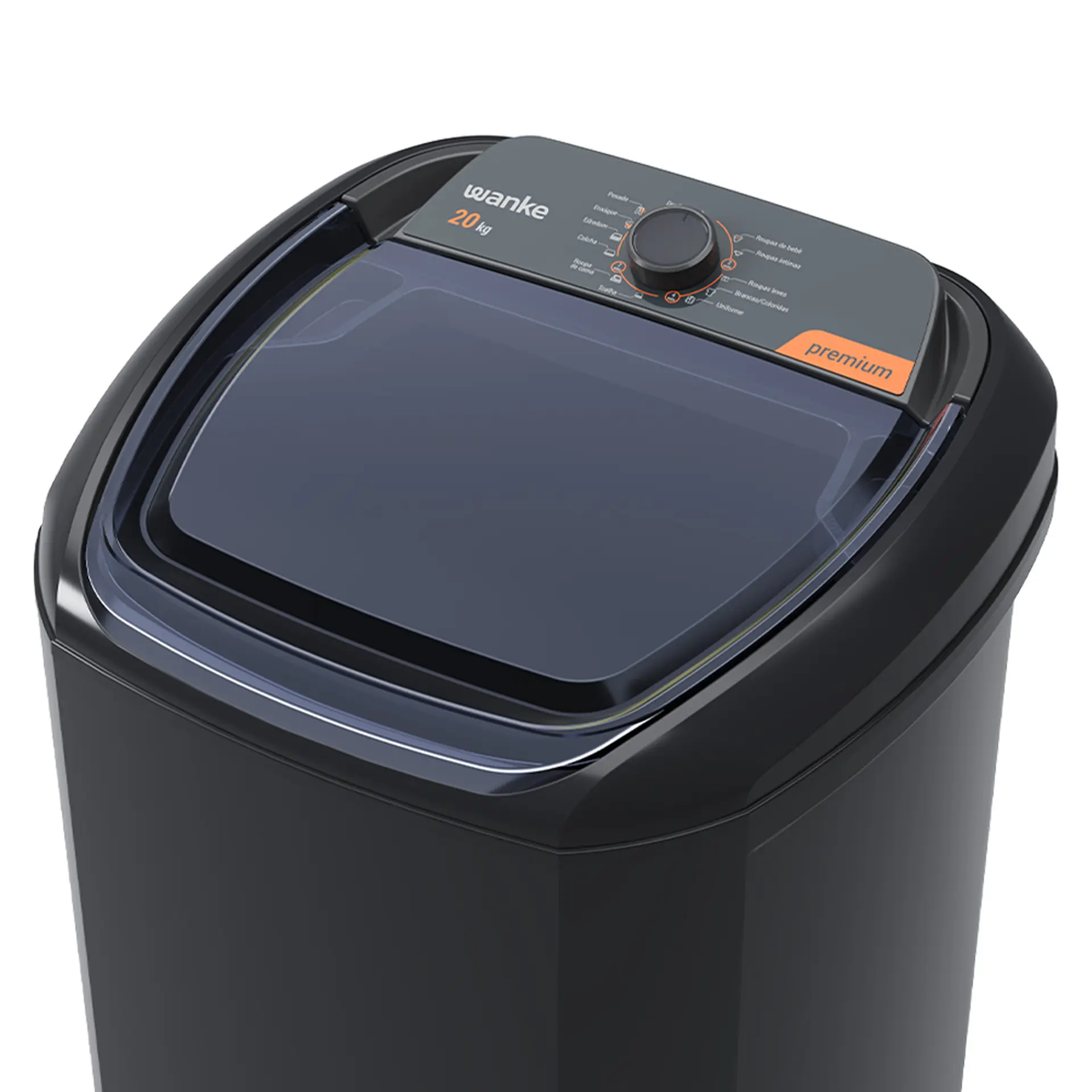 Tanquinho Wanke Premium 20kg Semiautomático 10 programas LWBE201T3 - Preto - 110 Volts