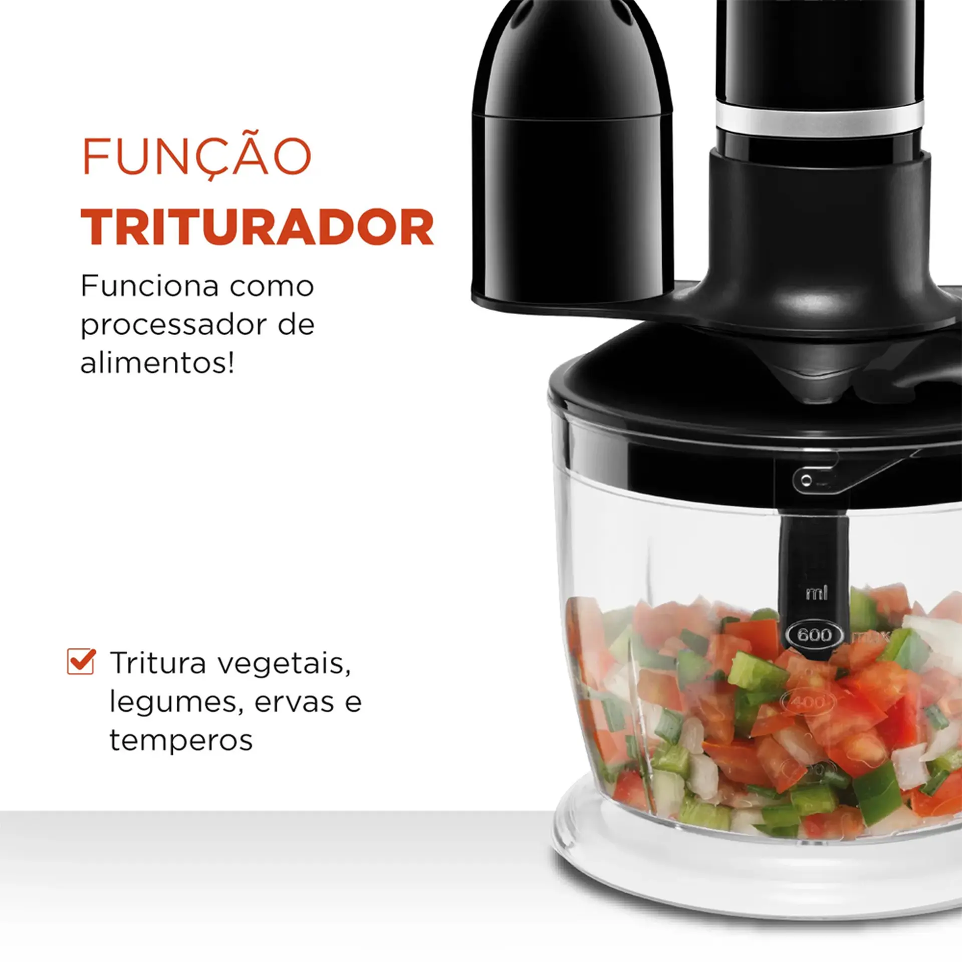 Mixer Mondial M-14 3 em 1 Lâmina em Aço Inox 600ML 350W - Preto - 110 Volts