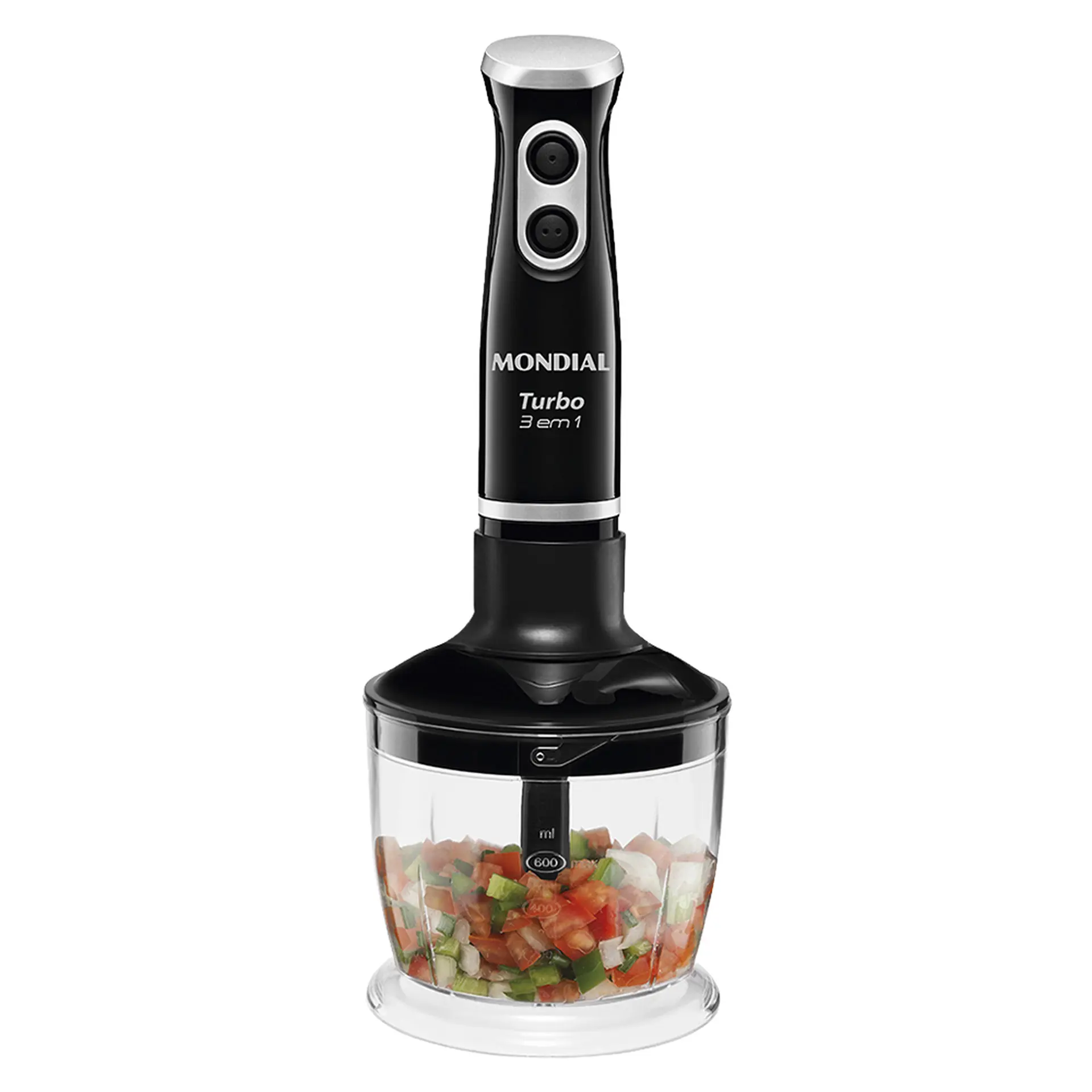 Mixer Mondial M-14 3 em 1 Lâmina em Aço Inox 600ML 350W - Preto - 110 Volts