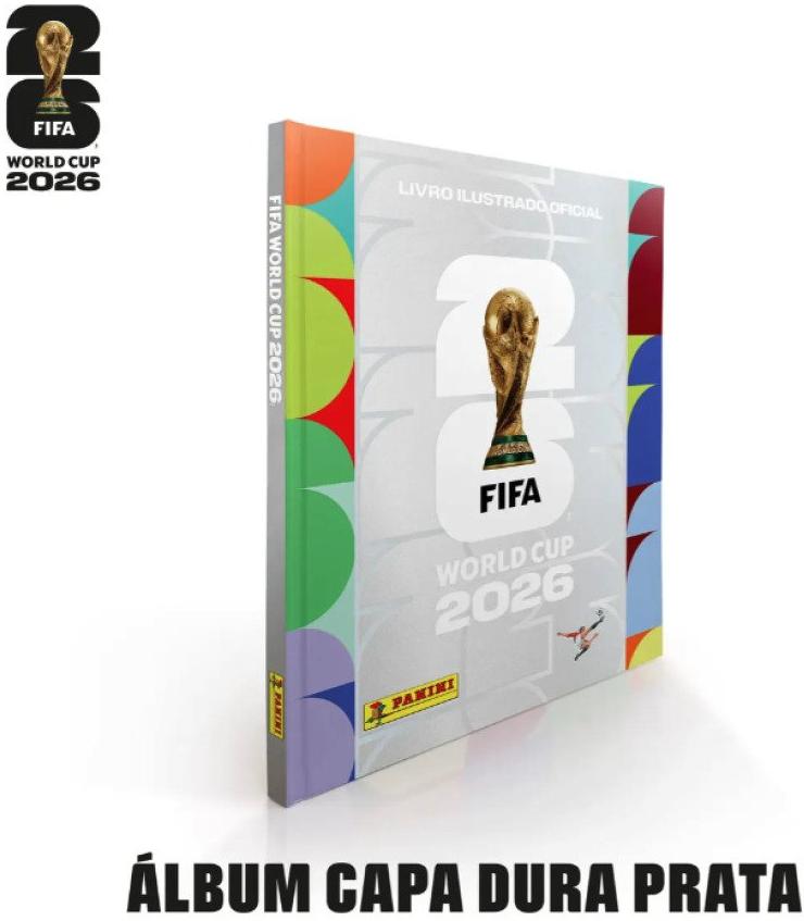 Álbum de Figurinhas Capa Dura Prata Copa Do Mundo Fifa 2026