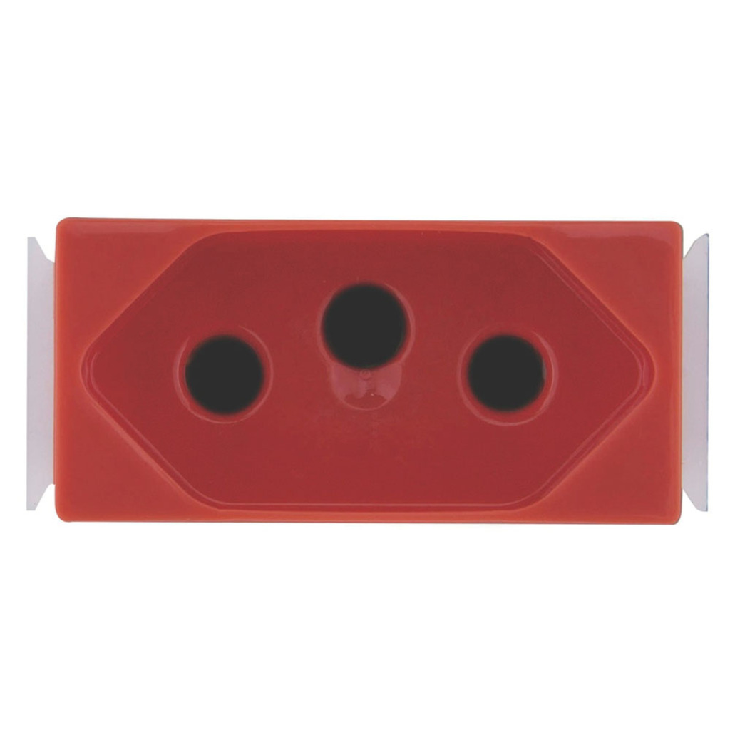 Tomada Modulo 2 Pinos + Terra 20A Aria Vermelho Tramontina - 57517/033