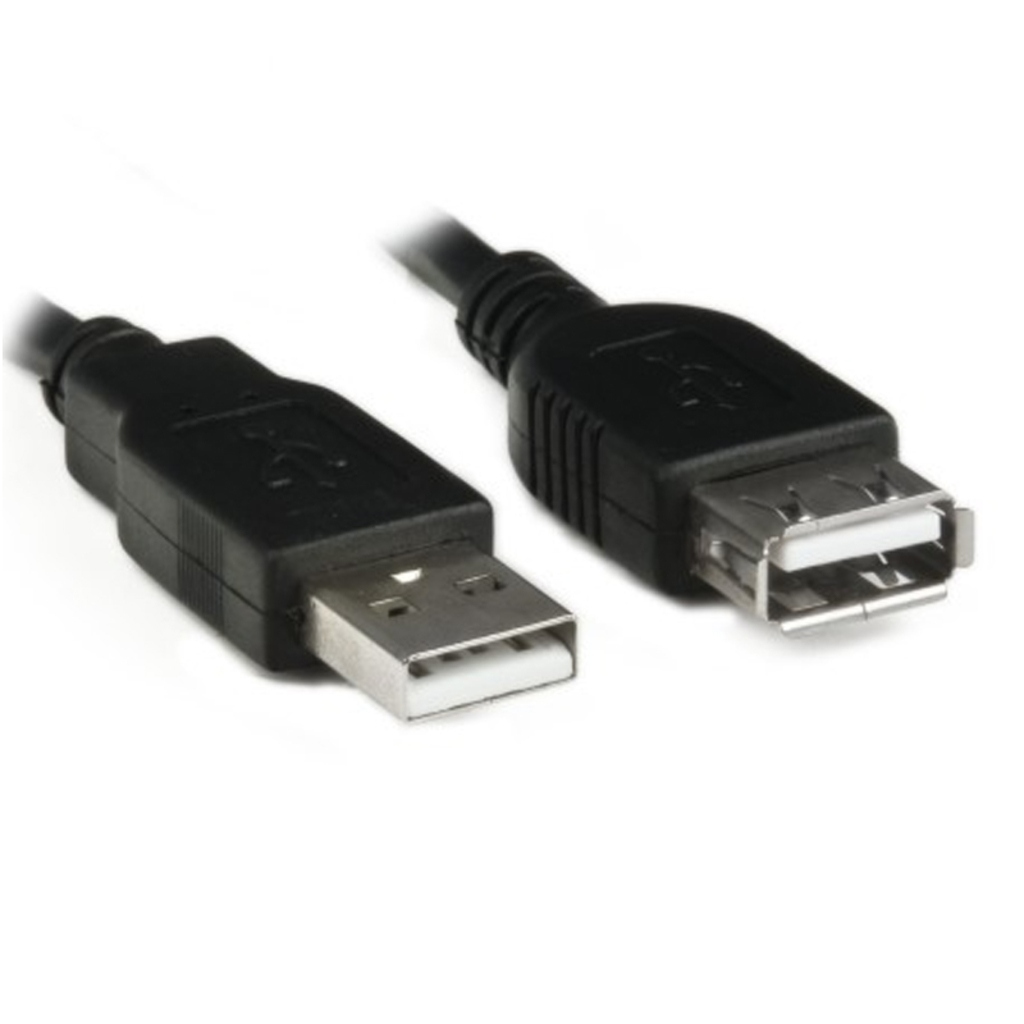 Cabo USB A-Macho - A-Fêmea 1,8 Metros Preto Pluscable - PC-USB1802