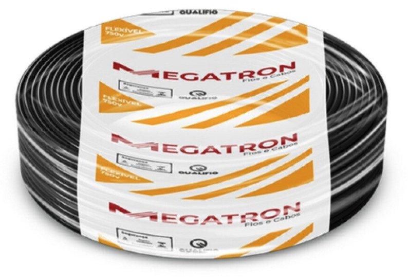 Cabo de Energia Flexível 750V 4mm Preto Megatron 7702 Rolo 100m