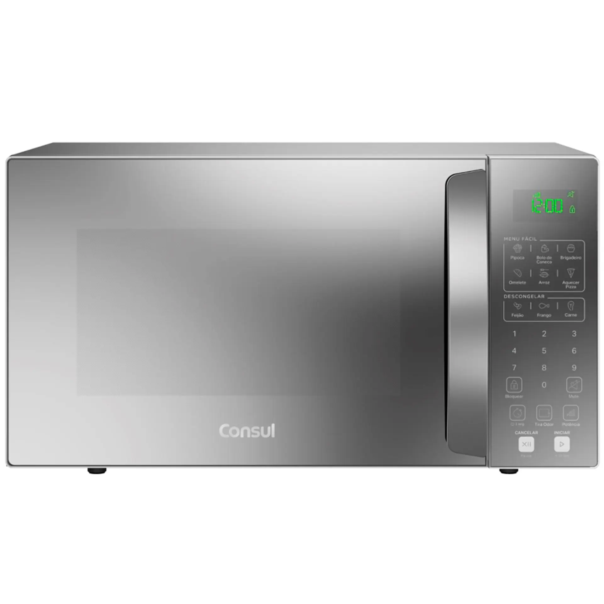 Micro-Ondas de Bancada Consul 32L 900W Espelhado Receitas Rápidas - Cinza - 110 Volts