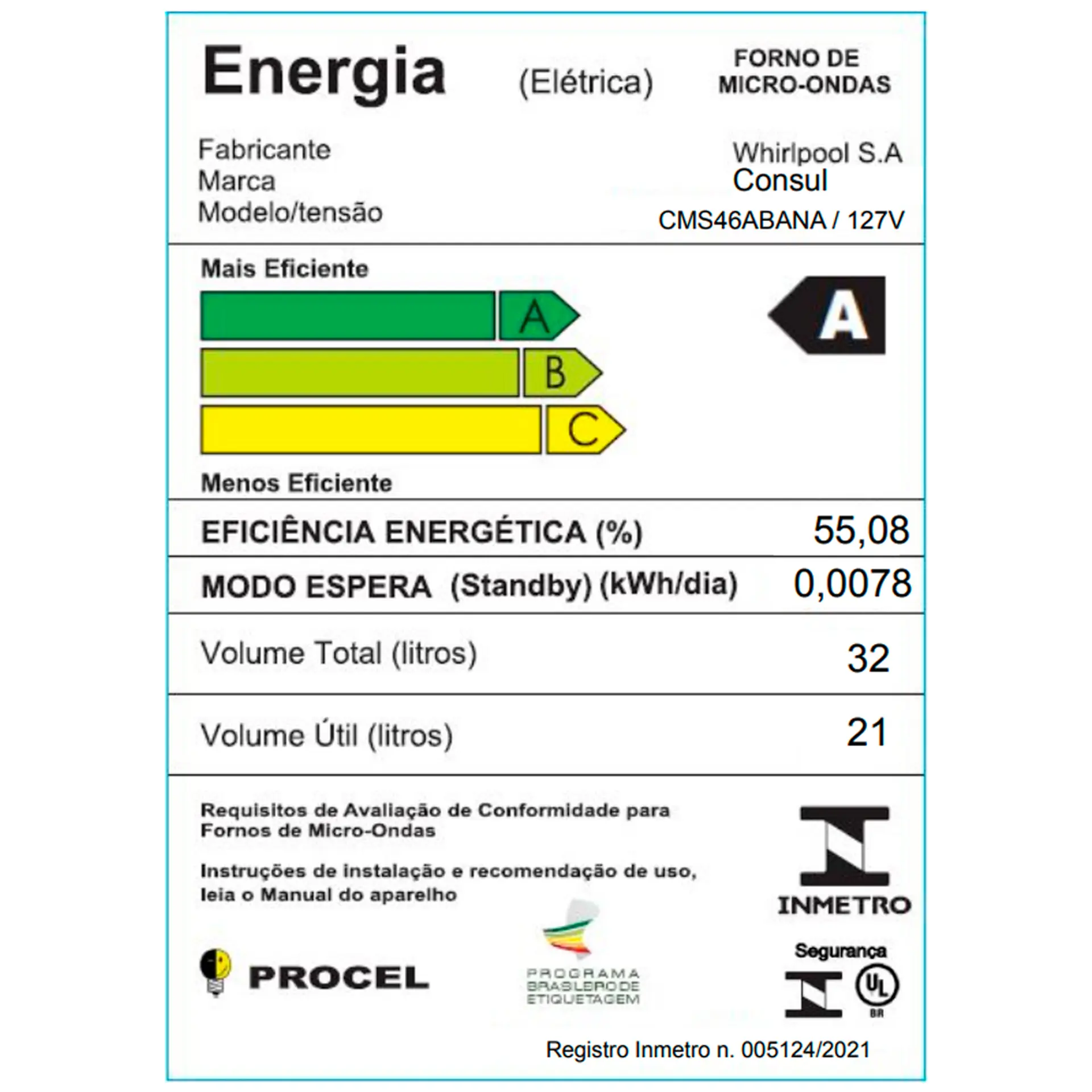Micro-Ondas de Bancada Consul 32L 900W Espelhado Receitas Rápidas - Cinza - 110 Volts