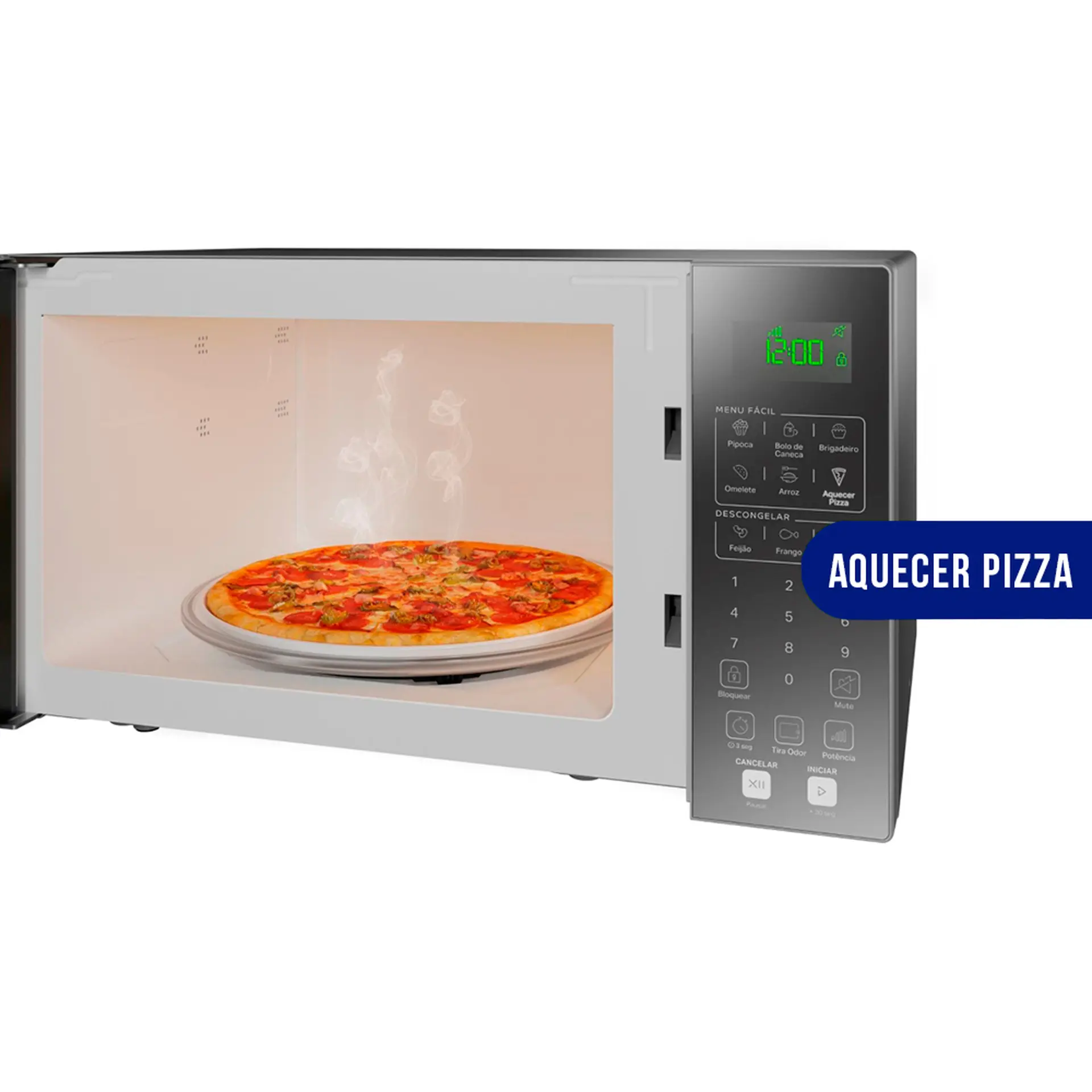 Micro-Ondas de Bancada Consul 32L 900W Espelhado Receitas Rápidas - Cinza - 110 Volts