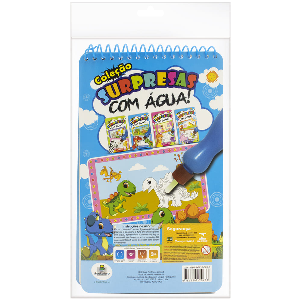 Livro Todolivro Dinossauros Surpresas com Água para Molhar e se Divertir