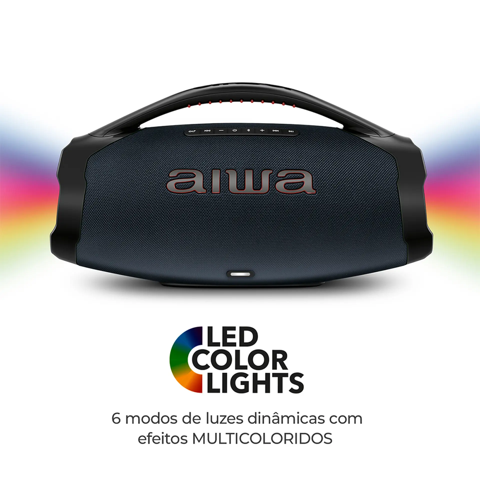 Caixa de Som Portátil Aiwa Boombox Light Plus 200W Bluetooth - Azul
