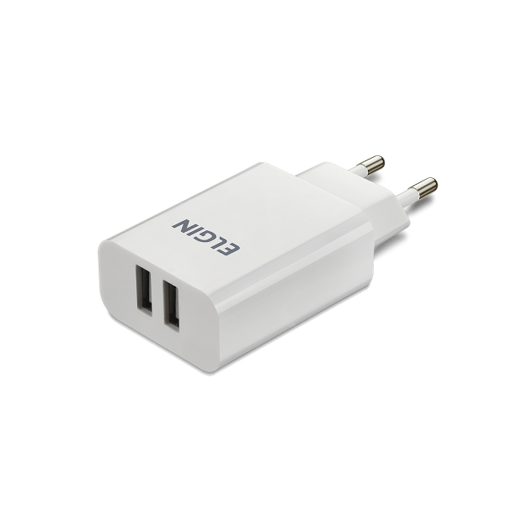 Carregador de Celular Parede com 2 Portas USB 2.A 10W Bivot Branco - Elgin - 46RCT2USB000 - 101295