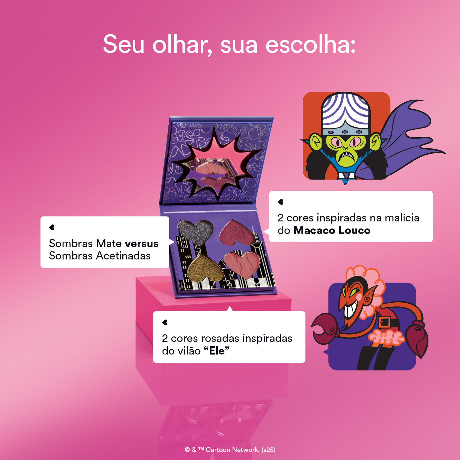 Mini Paleta De Sombras Chame As Meninas Quem Disse, Berenice? Meninas Super Poderosas 4g