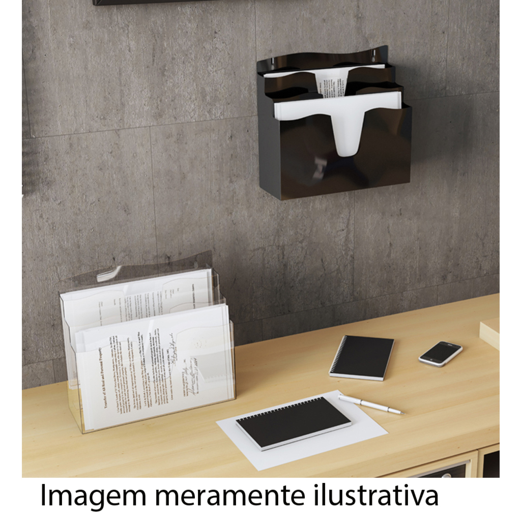 Organizador de Pastas e Revistas Triplo Preto Dellocolor Dello - 3055.P.0003