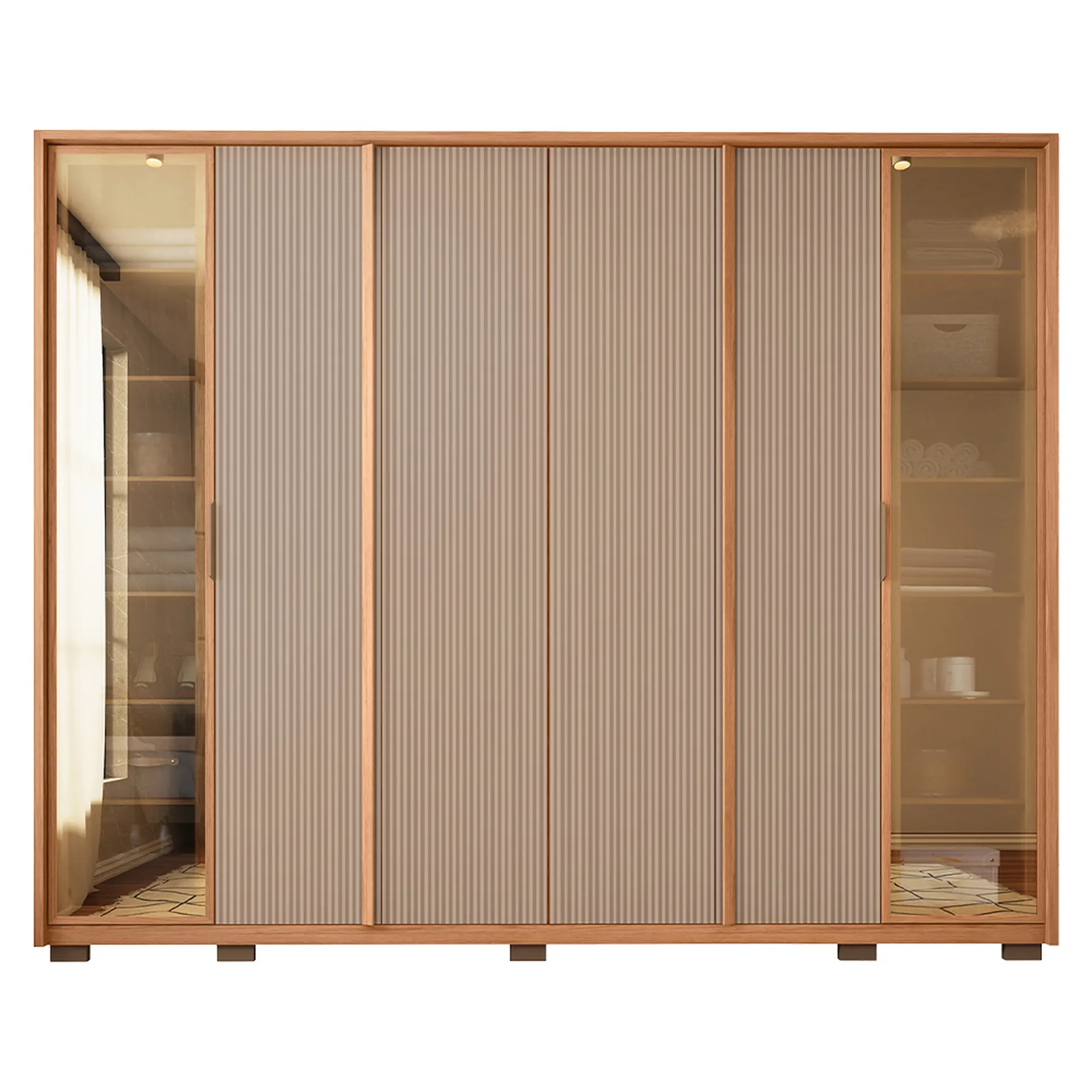Guarda-Roupa Casal 6 Portas Bater 6 Gavetas Coari Caemmun Roupeiro - Freijo/Sued Mr