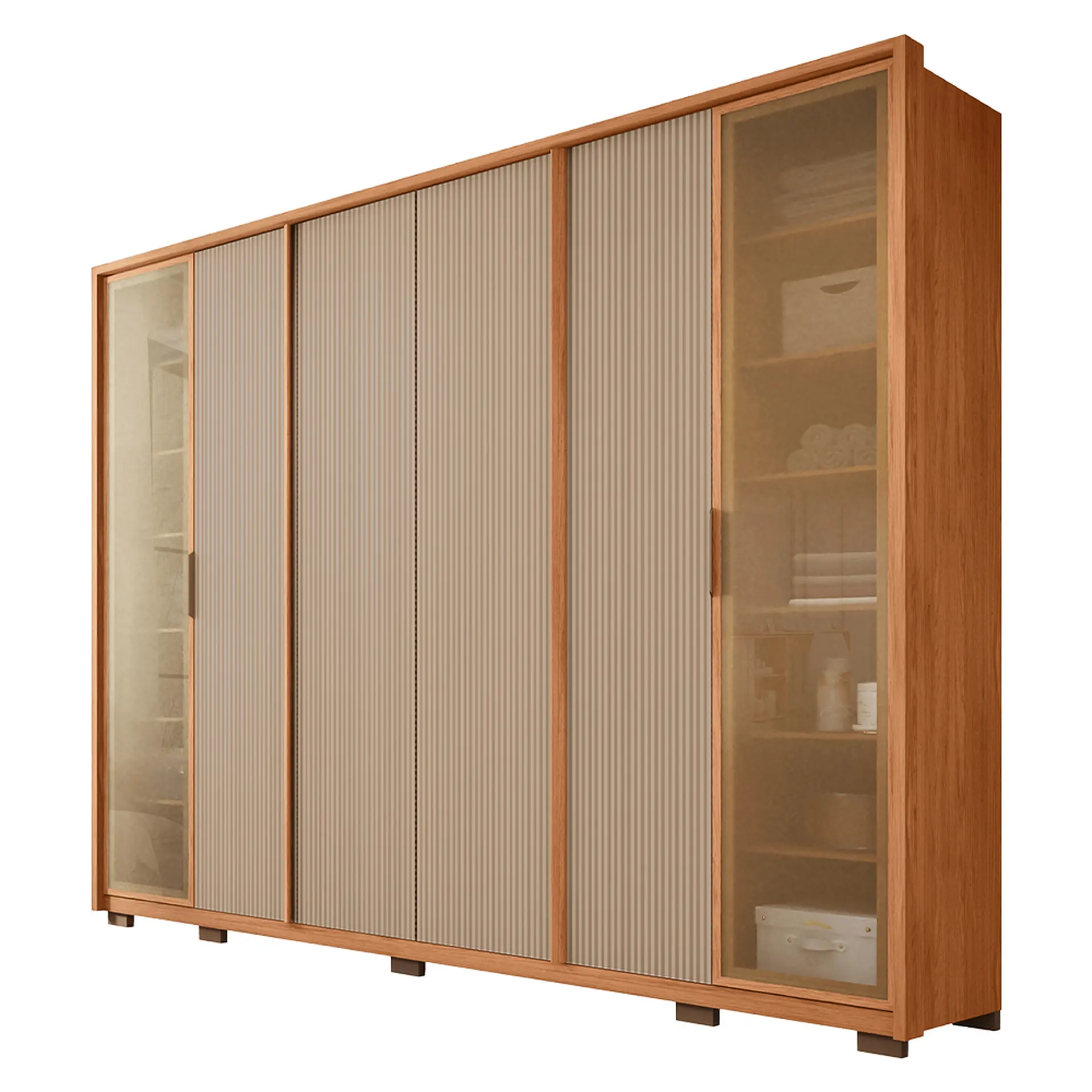 Guarda-Roupa Casal 6 Portas Bater 6 Gavetas Coari Caemmun Roupeiro - Freijo/Sued Mr