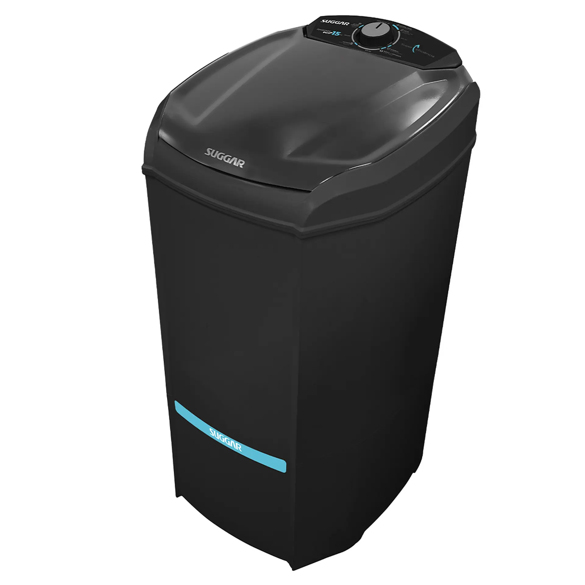 Máquina de Lavar Suggar LavaMax Eco 15kg Semiautomática Filtro de Fiapos LE152 - Preto - 110 Volts