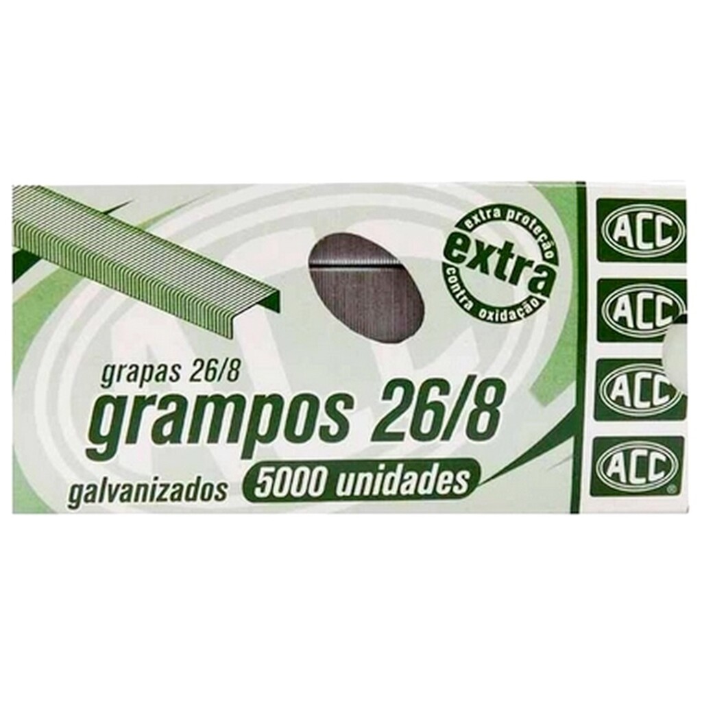 Grampos Galvanizado 26/8 Caixa com 5000 Unidades - ACC - 9.24.13.25-7