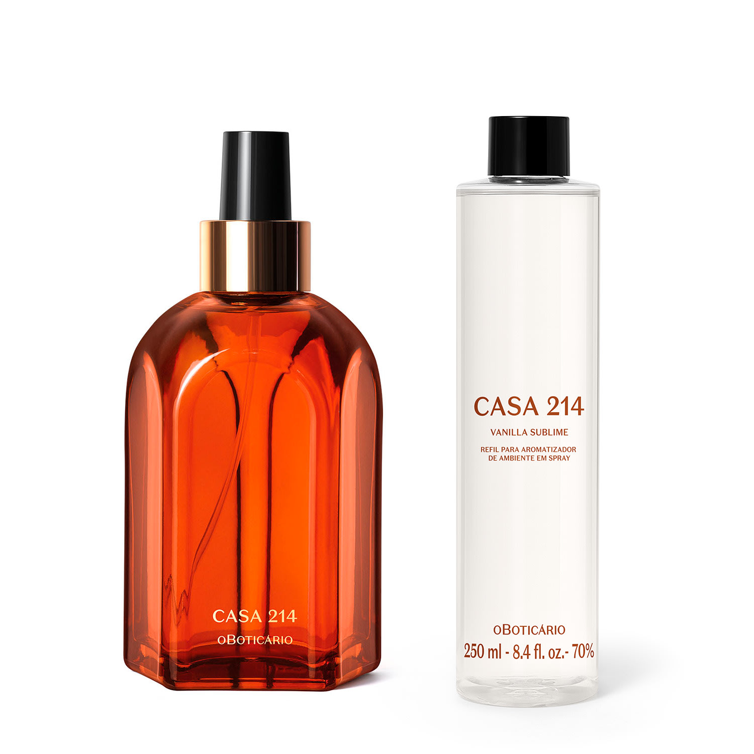 Combo Casa 214 Vanilla Sublime: Aromatizador Em Spray 250ml + Refil 250ml
