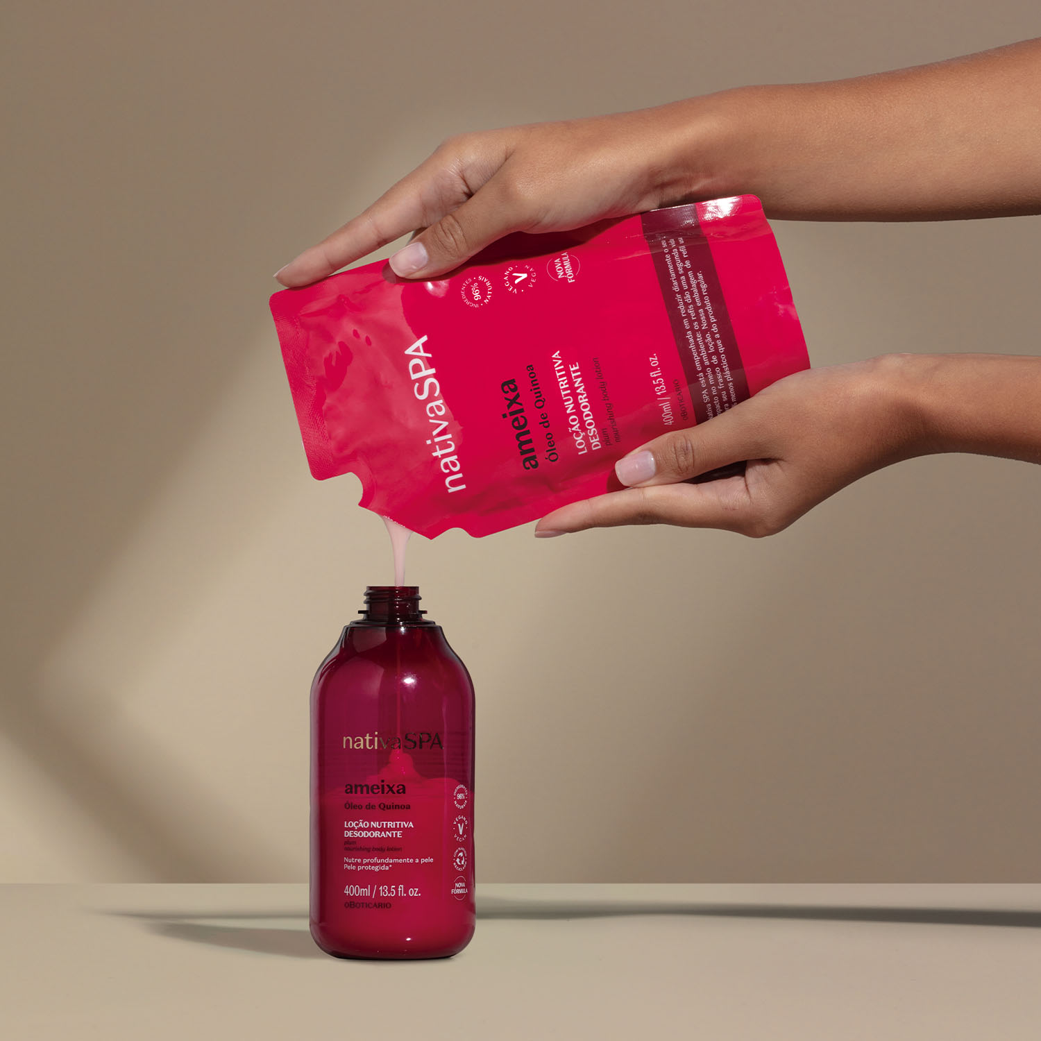 Refil Loção Desodorante Hidratante Corporal Nativa SPA Ameixa 400ml