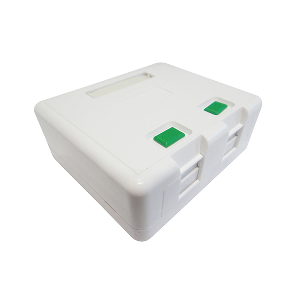 Caixa Sobrepor 2 Keystones RJ45 90 Graus Vazio Seccon SecLan - WT-2073