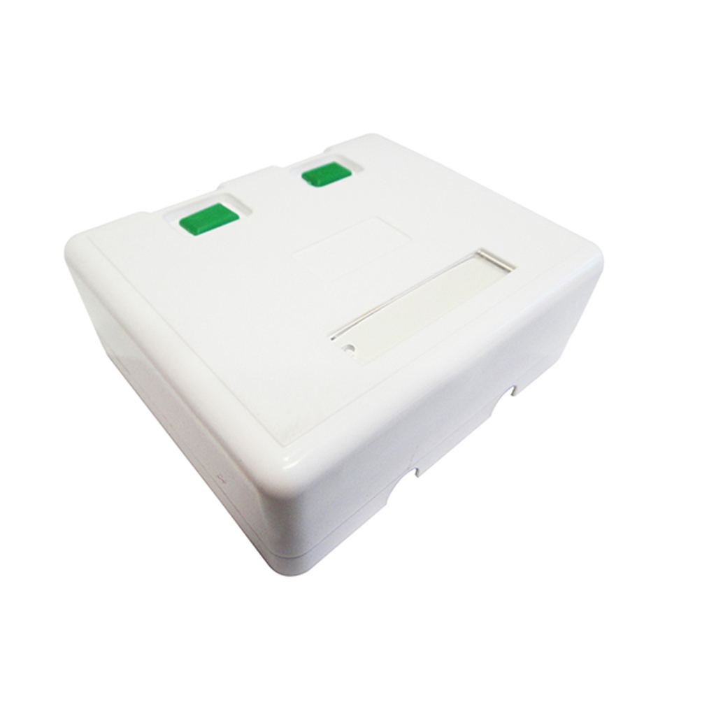 Caixa Sobrepor 2 Keystones RJ45 90 Graus Vazio Seccon SecLan - WT-2073