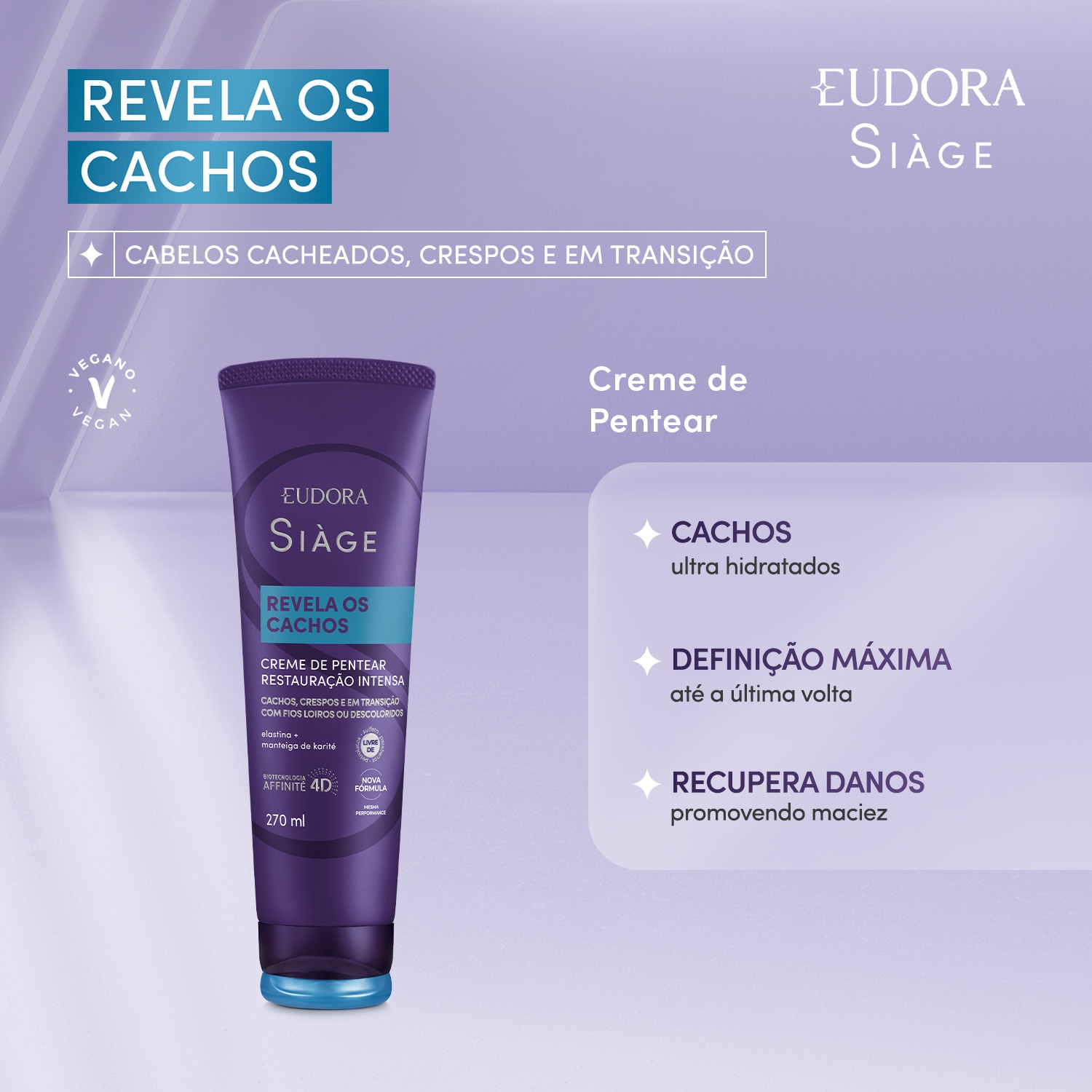 Creme Para Pentear Siàge Revela Os Cachos 270ml