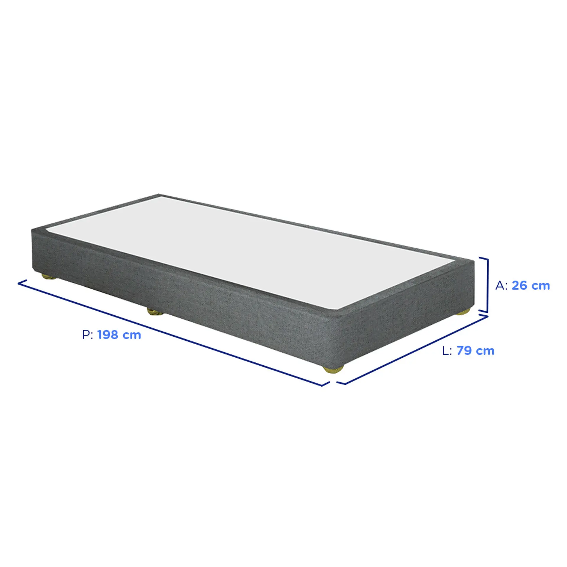 Base Cama Box Gazin Grand Reale 79x198 - Chumbo