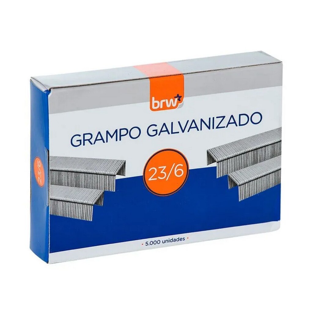 Grampos Galvanizado 23/6  Caixa com 5000 Unidades - BRW - GR2306