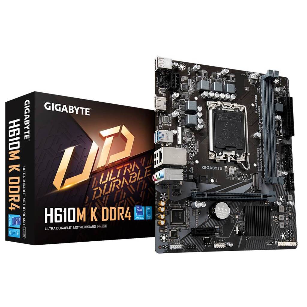 Placa Mãe Gigabyte H610M-K para Intel LGA-1700-G12 Memória DDR4 Som Vídeo e Rede