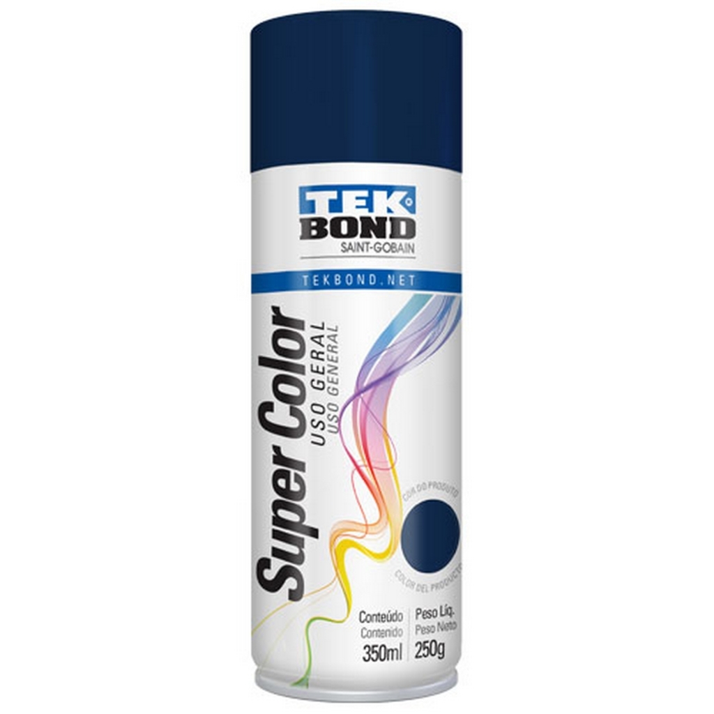 Tinta Spray Super Color Azul Escuro Uso Geral 350ml/250g - Tekbond - 23091006900