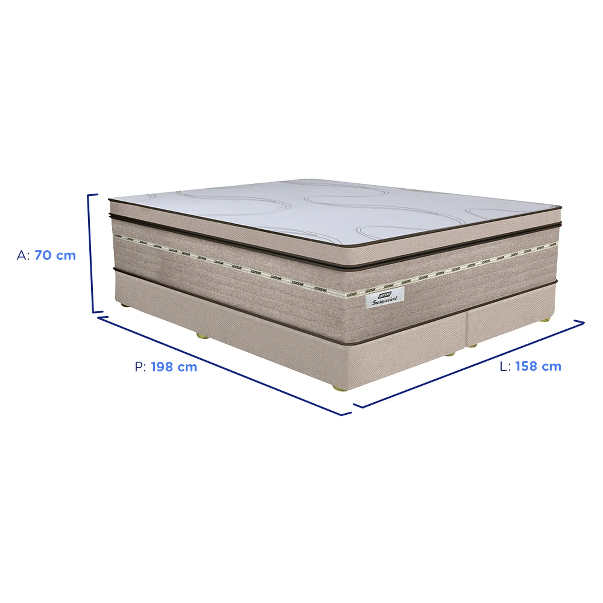 Colchão Cama Box Gazin Molas BlueWave Queen Size Inesquecível 158x198