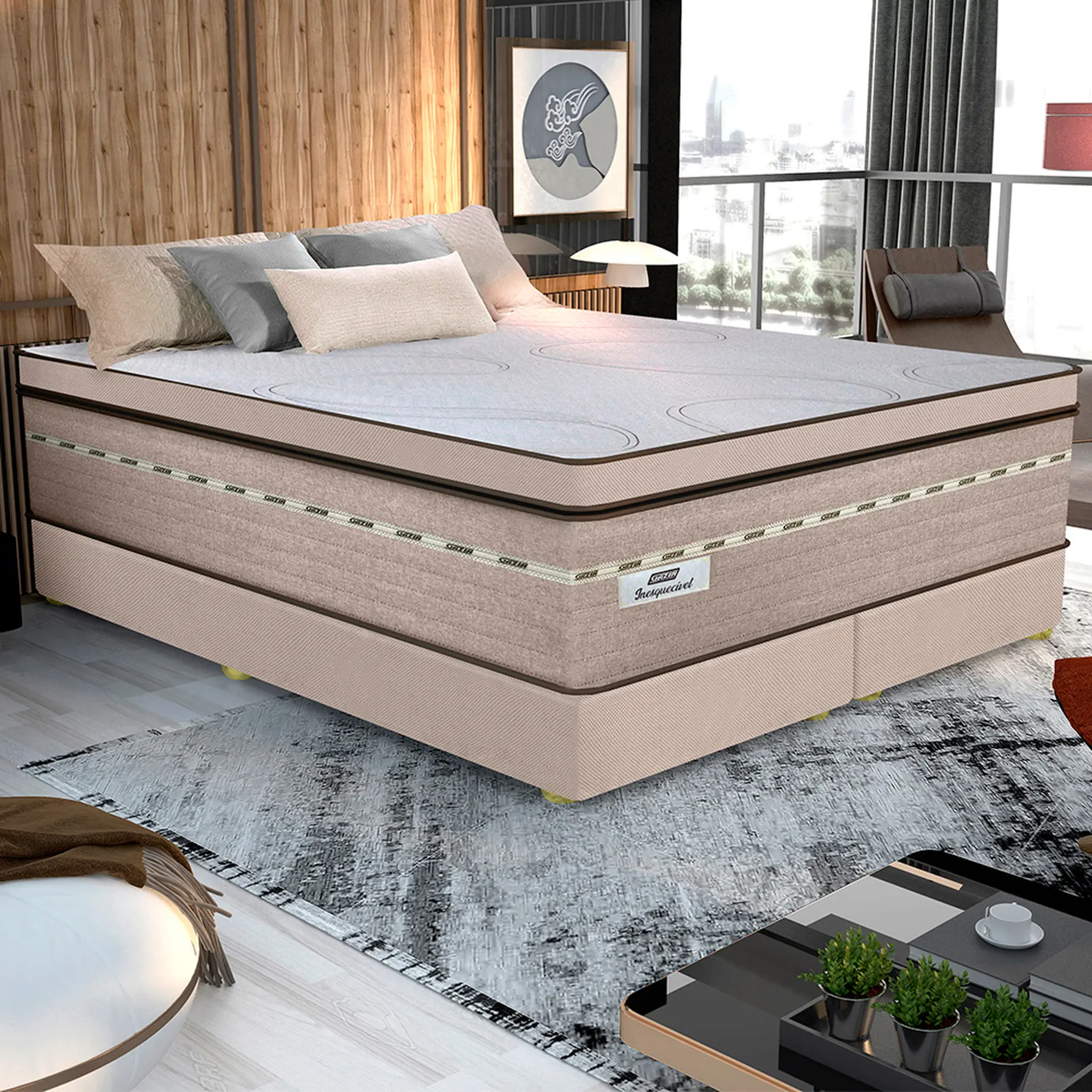 Colchão Cama Box Gazin Molas BlueWave Queen Size Inesquecível 158x198