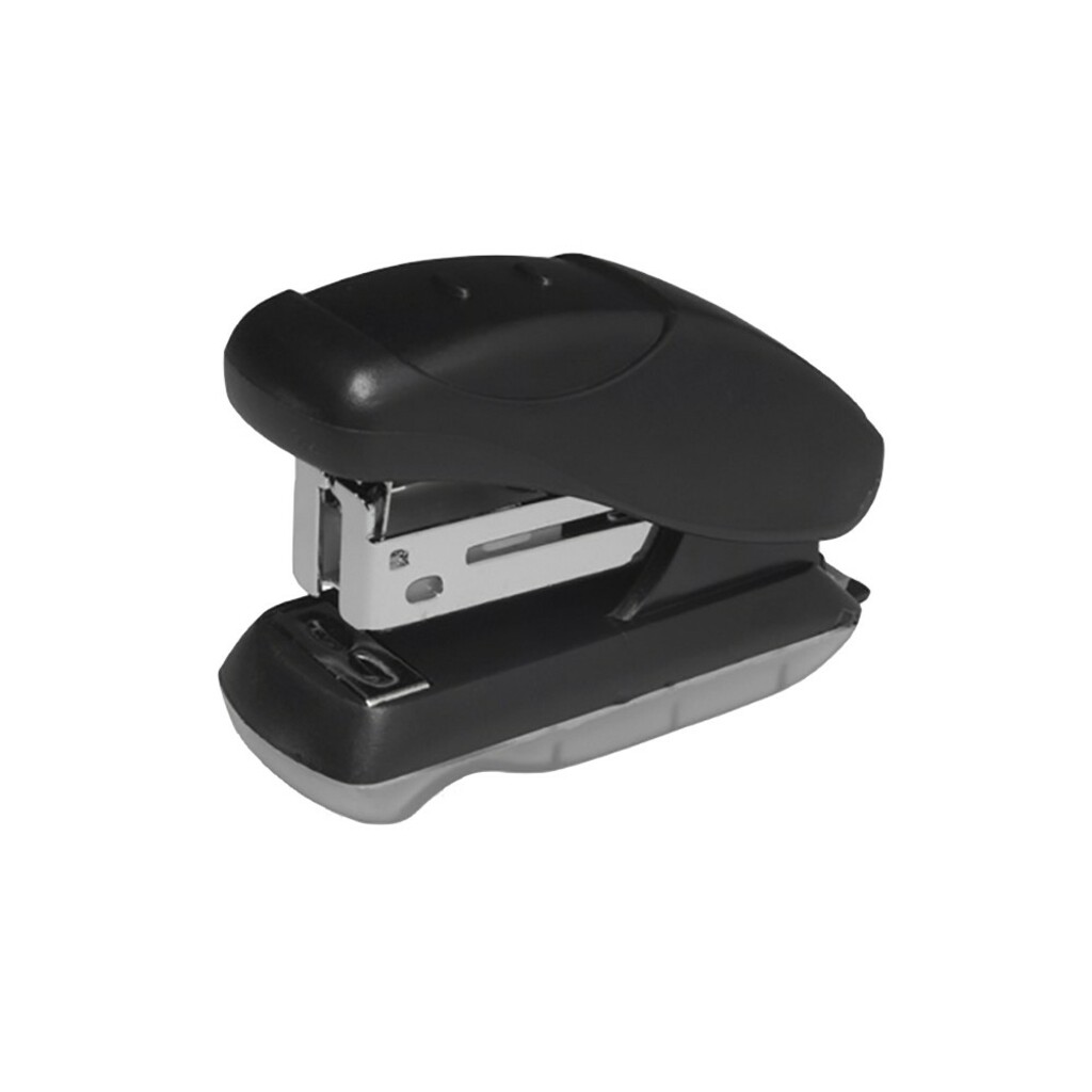 Grampeador Mini Plástico 12 Folhas Preto BRW - Unitário - GP0100