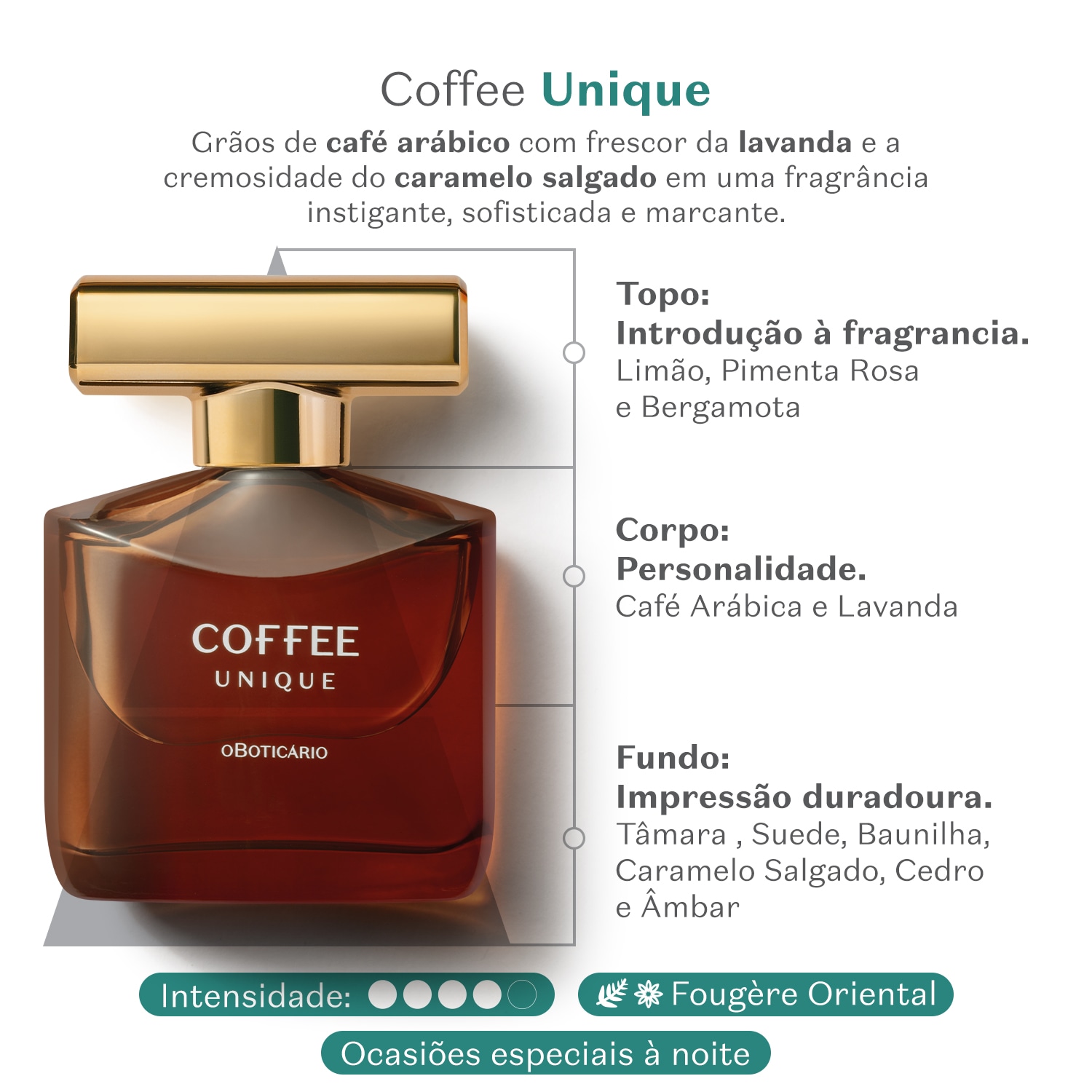 Coffee Man Unique Fougère Oriental Desodorante Colônia 100ml
