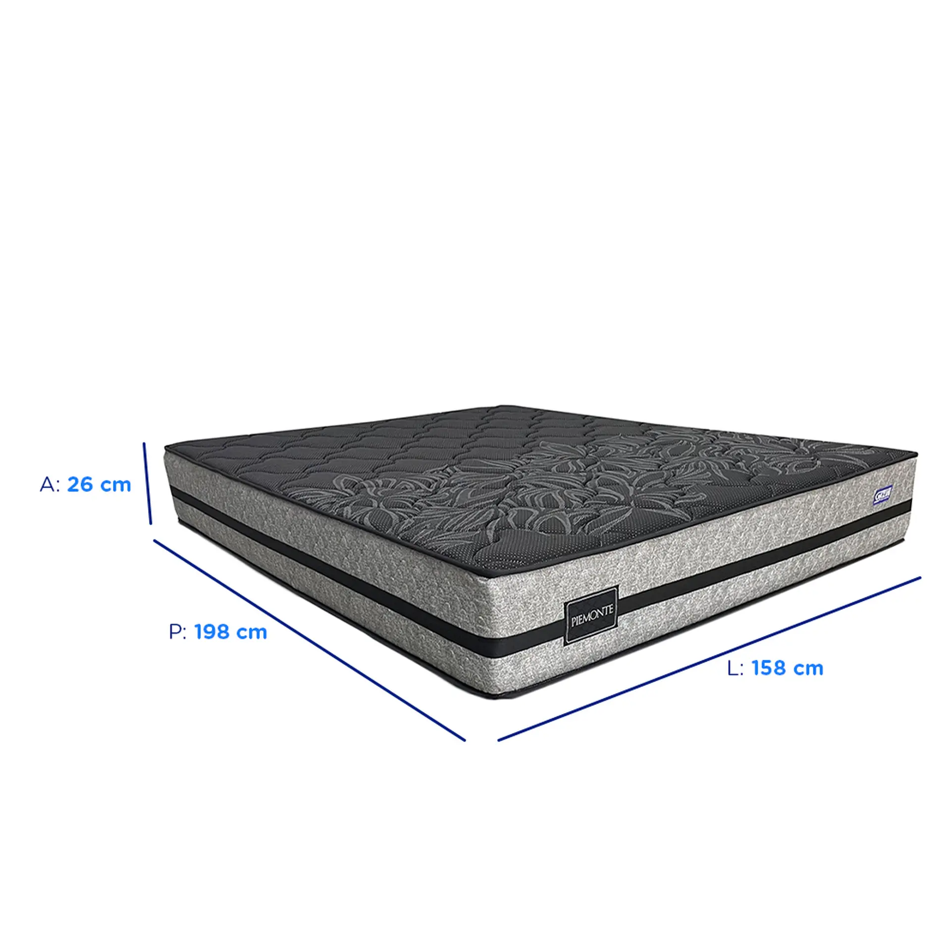 Colchão Queen Size Molas BlueWave Gazin Piemonte 158x198 - Cinza