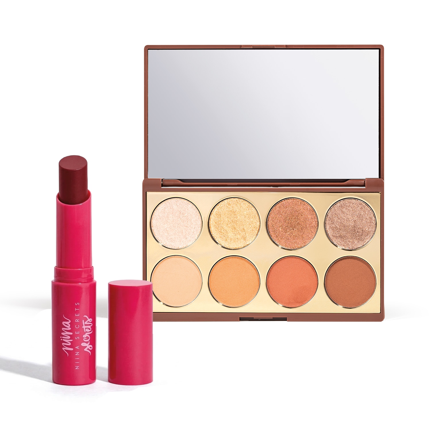 Combo Niina Secrets: Hidra Balm Rosa 3,2g + Palette de Sombras Neutrals 5,6g