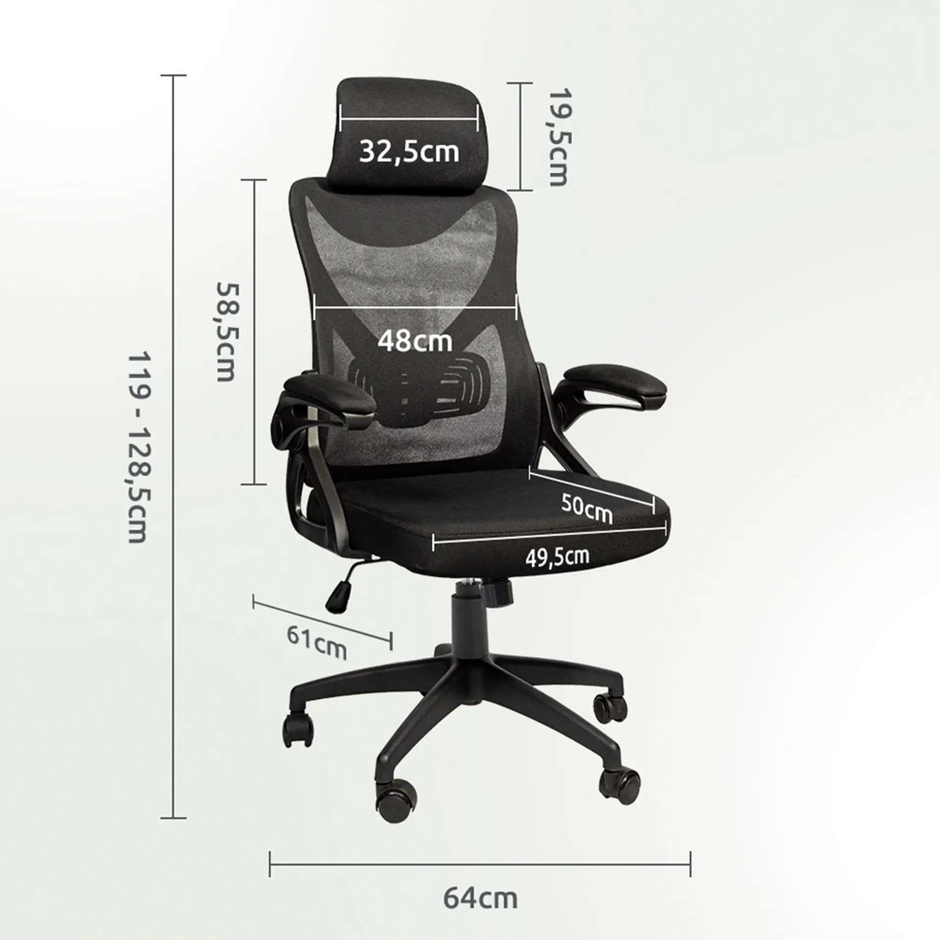 Cadeira Giratória Viper Pro Creative Rodízios - Preto