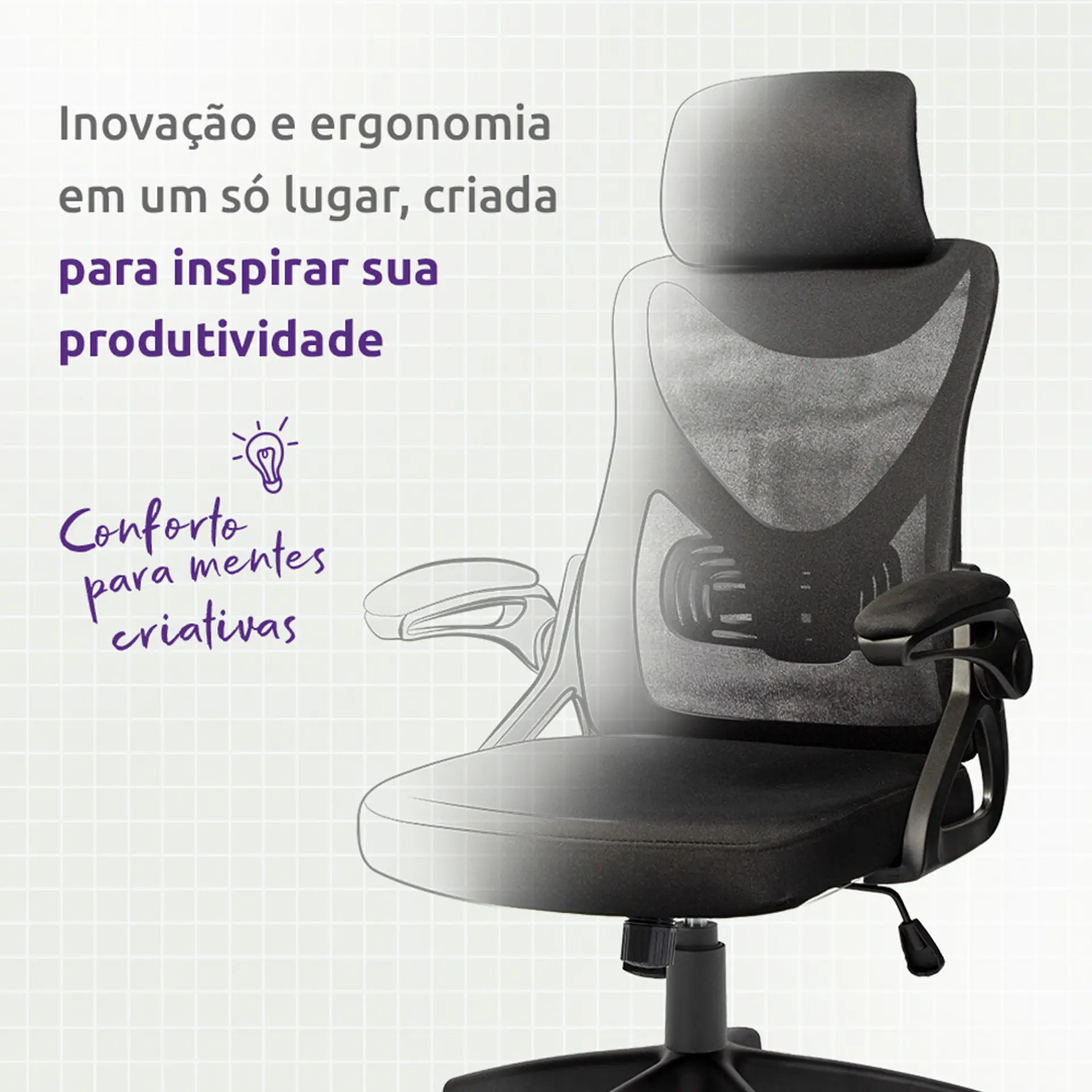 Cadeira Giratória Viper Pro Creative Rodízios - Preto