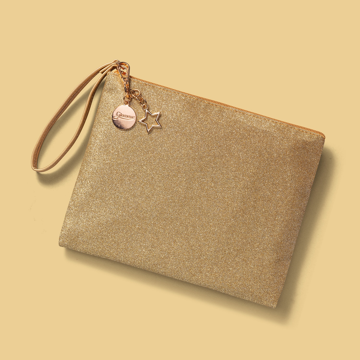 Nécessaire Dourado Com Alça Glamour