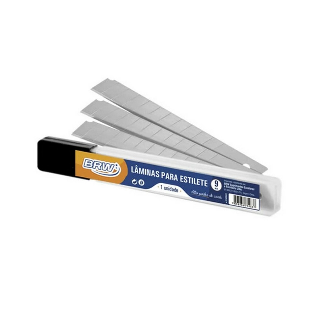 Lâmina para Estilete 9mm Brw Blister com 10 Unidades - LM0901