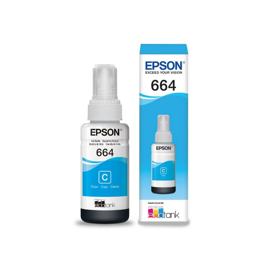 Tinta para Cartucho Epson Cyan Original - T664220 - 6.500 páginas para L220, L365, L375, L380, L395, L555, L565, L575, L110, L1300