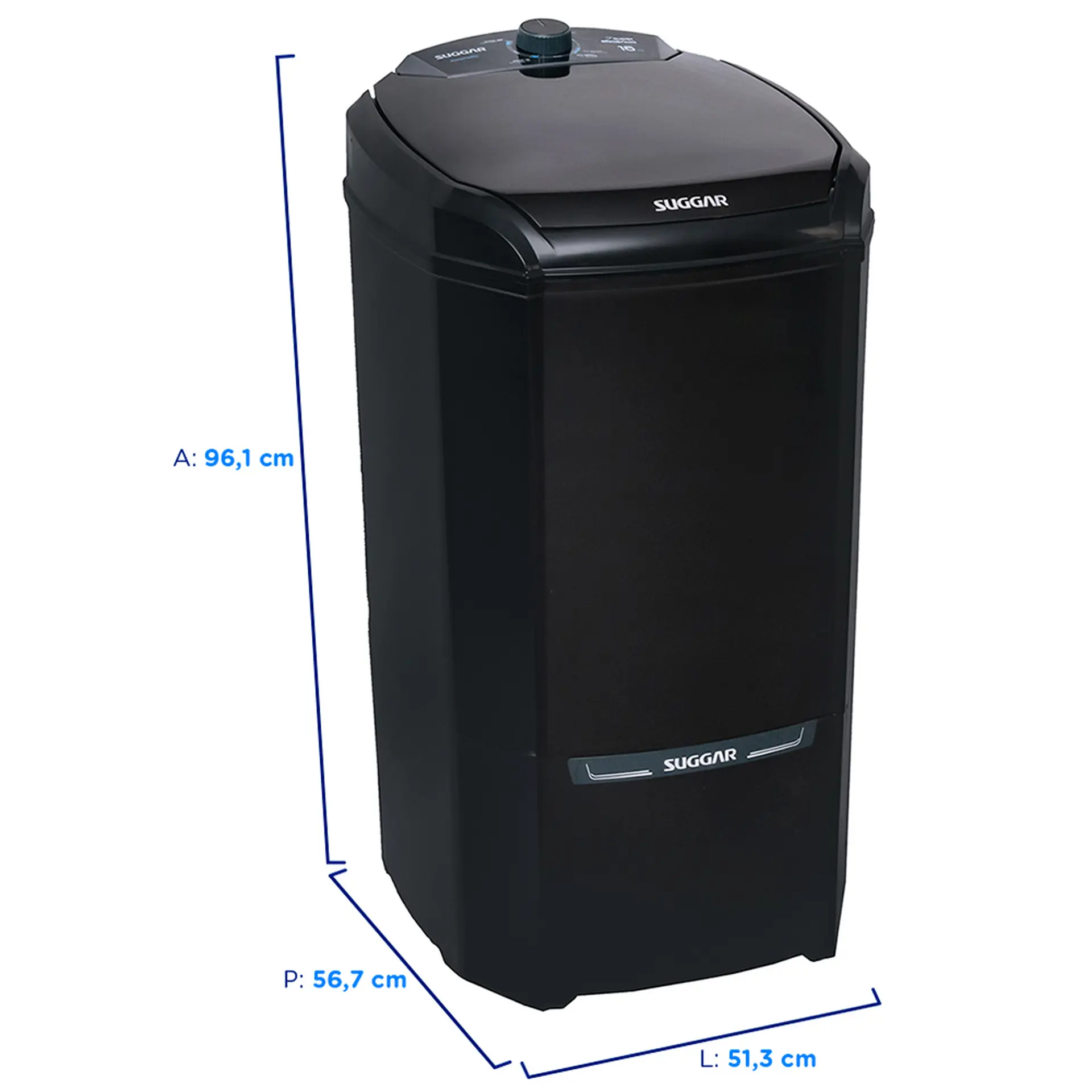 Tanquinho Suggar 16kg Lavamatic LC162 - Preto - 110 Volts